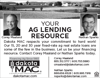 Your Ag Lending Resource, Dakota MAC respects your commitment to hard work! Our 15, 20 or 30 year fixed-rate ag real estate loans are some of the few in the business. Let us by your financing resource. Contact Corey Maaland or Nathan Sparks today.